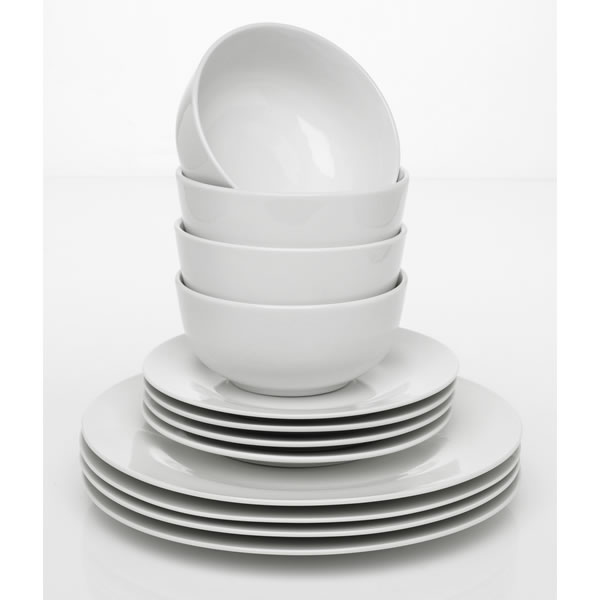 Wilko Everyday Value Porcelain Dinner Set White 12 Piece £5 at Wilko