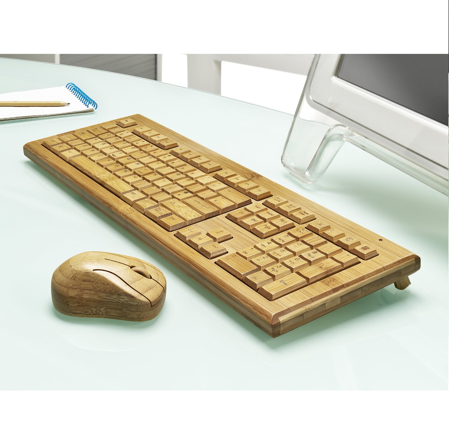 BARGAIN Artis Handmade Bamboo Wooden PC Wireless Keyboard and Mouse