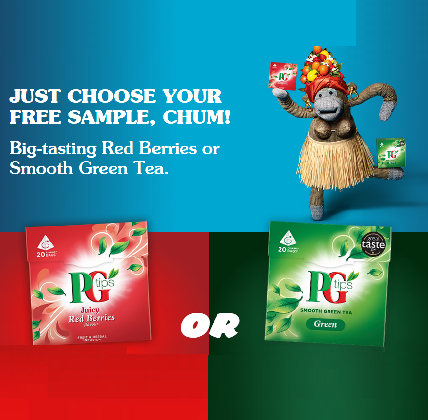 FREE PG Tips Tea Bag Samples Gratisfaction UK