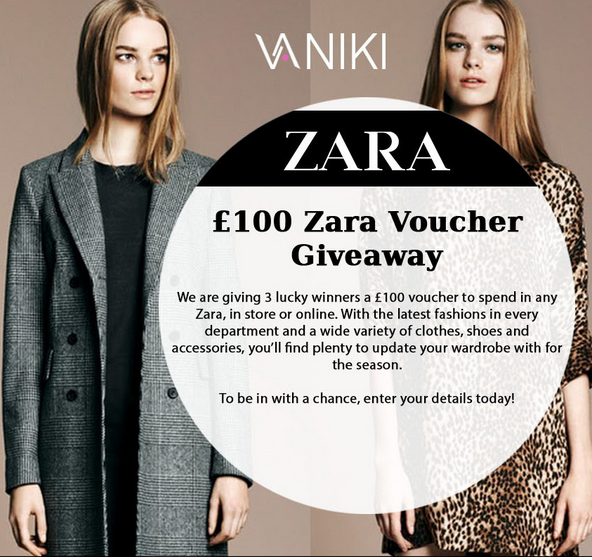 FREE Win Zara Vouchers Worth £100 Gratisfaction UK