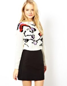 ASOS Cropped Jumper With Abstract Floral Design WAS £32 NOW £7.99 at ASOS Gratisfaction UK Flash Bargains