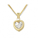 BARGAIN Miore 9ct Yellow Gold Ladies Clear Cubic Zirconia Heart Pendant WAS £245 NOW £39.99 At Amazon - Gratisfaction UK