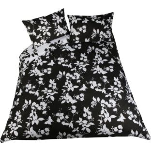 Bargain Living Butterfly Black And White Double Duvet Cover Set