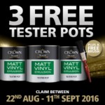 FREE 3 Crown Paint Tester Pots - Gratisfaction UK