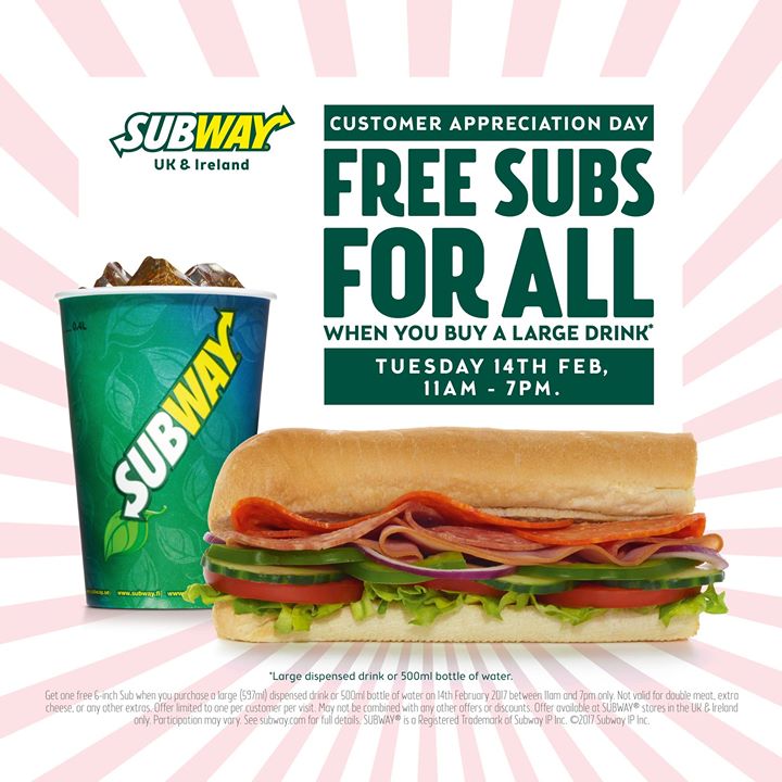 FREE Subway 6 Inch Sub Gratisfaction UK