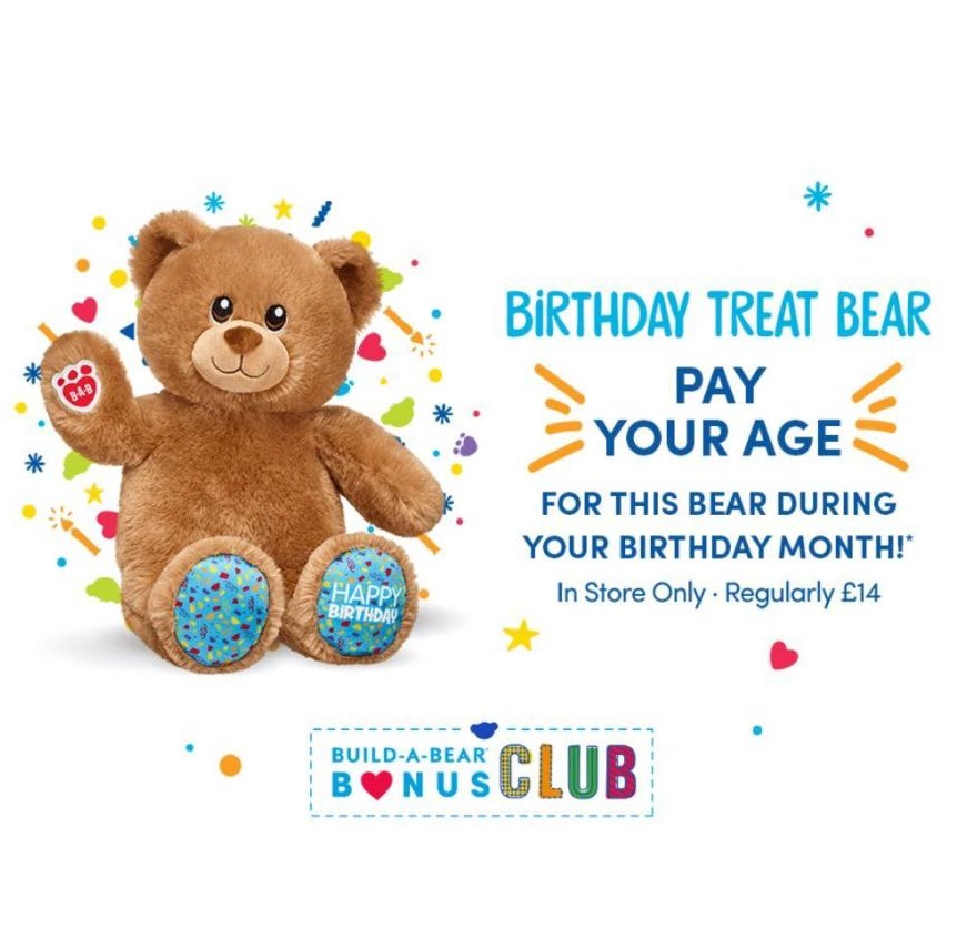 FREE Build A Bear Pay Your Age Toy Gratisfaction UK